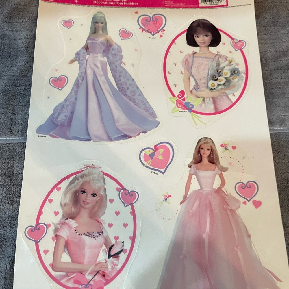 1998 Mattel BARBIE Doll Static Cling Window Decorations